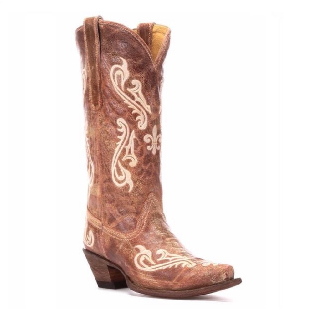 Corral Boots with Fleur De Lis - worn only once
